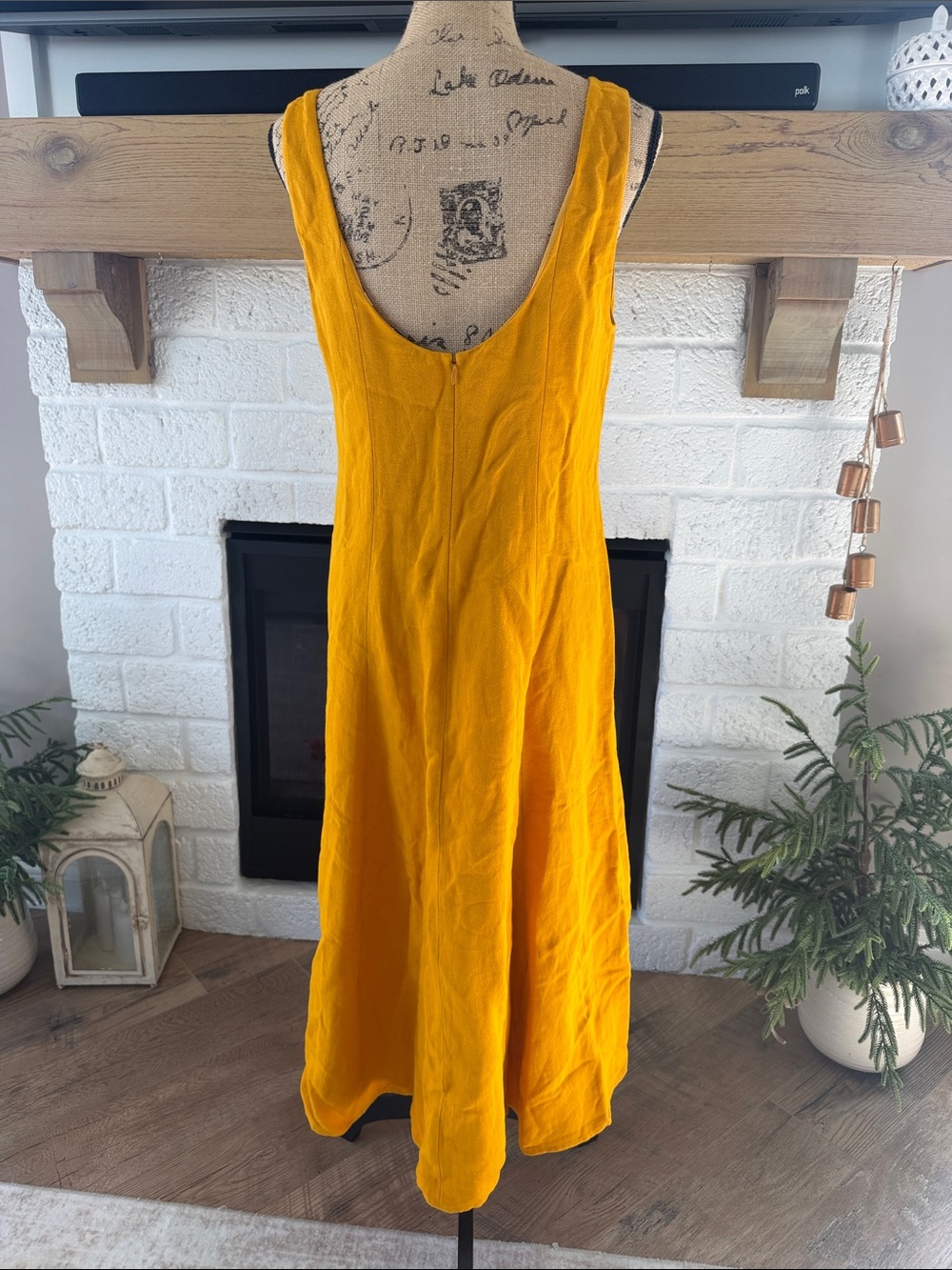 Vince Mustard Yellow Scoop Neck Maxi Dress - Picture 2 of 5